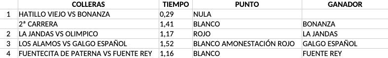 Resultados semifinales Grupo 1 - Provinciales 2024