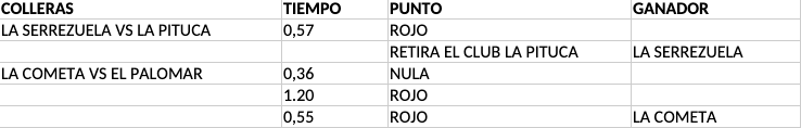 Resultados semifinales Grupo 3 - Provinciales 2024