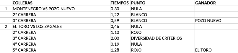 Resultados semifinales Grupo 4 - Provinciales 2024