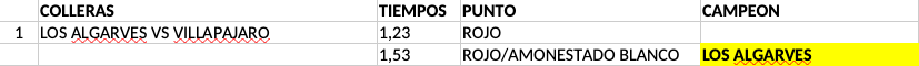 Resultados finales Grupo 5 - Provinciales 2024